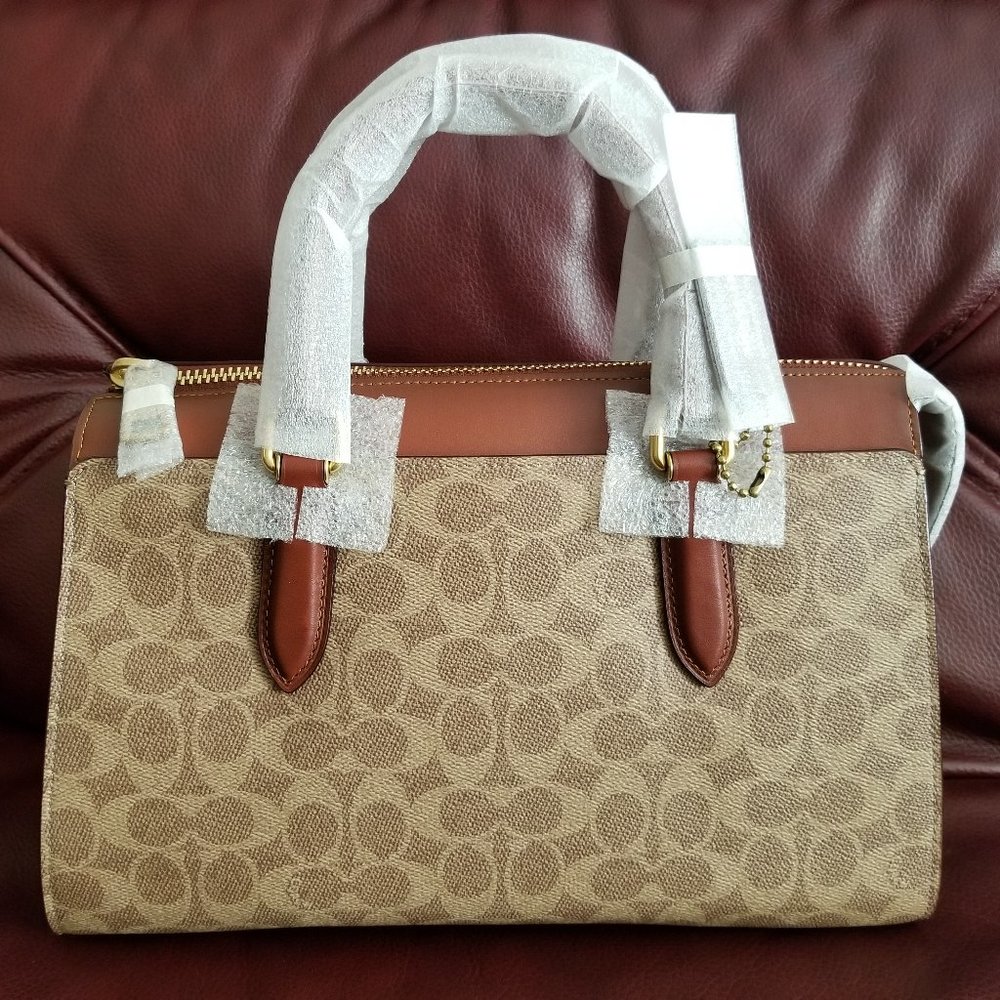 Coach Signature Canvas Leather Satchel F30949